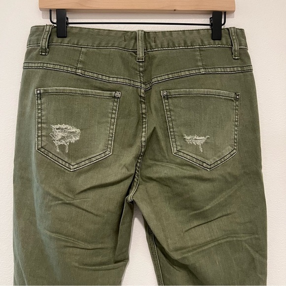 Free People Green Distressed Skinny Jeans - Picture 4 of 4